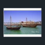 Dhows in Doha Bay Postkarte<br><div class="desc">Traditionelle arabische Dhows in Doha Bay,  Katar,  Arabien</div>