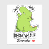 Di-know-saur Funny Dinosaur Pun Aufkleber (Blatt)