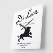 Di Leo's Restaurant, Chicago, IL Quadratische Wanduhr (Winkel)