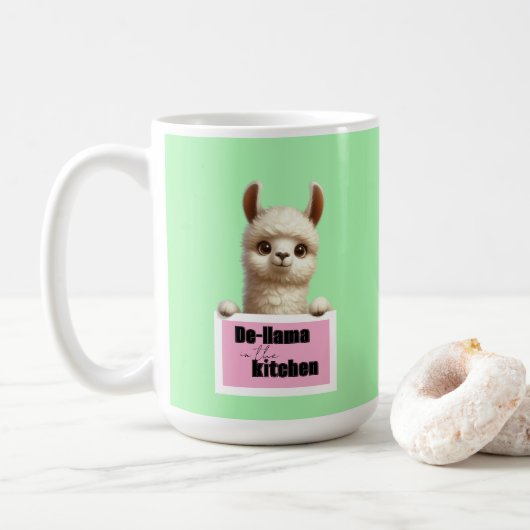 Di-Llama in der Küche Kaffeetasse (Mit Donut)