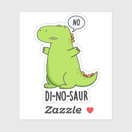 Di-no-saur Funny Dinosaur Puns Aufkleber (Blatt)