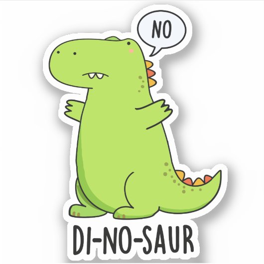 Di-no-saur Funny Dinosaur Puns Aufkleber (Vorderseite)