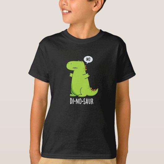 Di-no-saur Funny Dinosaur Puns Dark BG T-Shirt (Vorderseite)