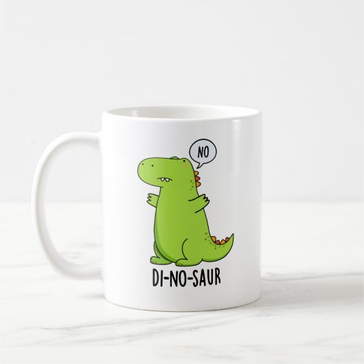 Di-no-saur Funny Dinosaur Puns Kaffeetasse (Links)