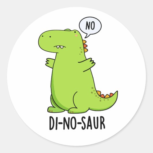 Di-no-saur Funny Dinosaur Puns Runder Aufkleber (Vorderseite)