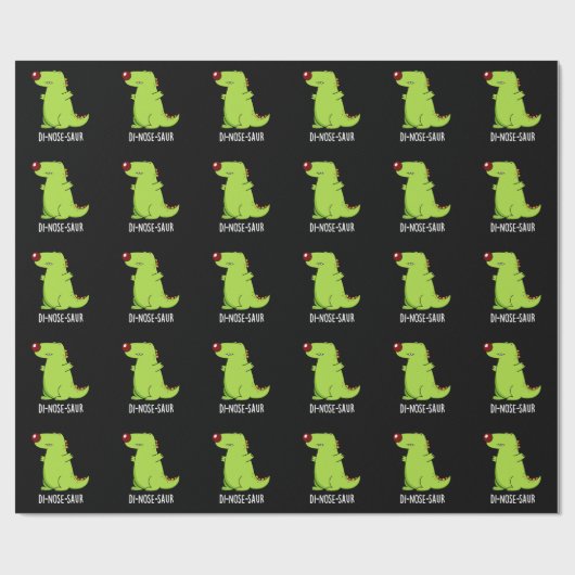 Di-nose-saur Funny Dinosaur Pun Dark BG Geschenkpapier (Flach)