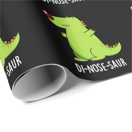 Di-nose-saur Funny Dinosaur Pun Dark BG Geschenkpapier (Rolleneckpunkt)