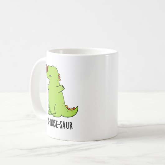 Di-nose-Saur Funny Dinosaur Pun Kaffeetasse (Vorderseite Links)