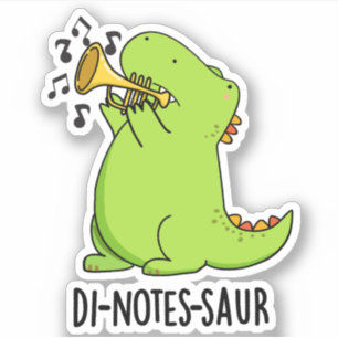 Di-notes-saur Funny Dinosaur Pun Aufkleber