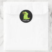 Di-notes-saur Funny Dinosaur Pun Dark BG Runder Aufkleber (Tasche)
