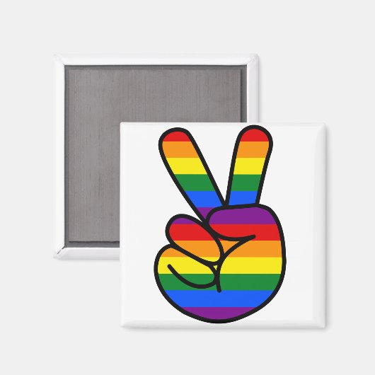 DI-SAMMLUNG - FRIEDENSSIGNAL RAINBOW MAGNET (Vorderseite/Rückseite)