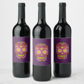 Dia de la Muerte Lila WIne Label Weinetikett (Flaschen)