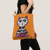Dia de Las Muertos Cat Halloween Design Große Tasc Tasche (Von Nahem)