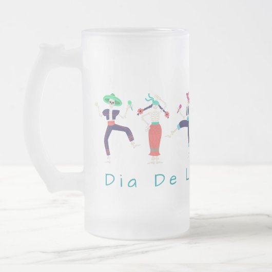 Dia De Las Muertos Tanzskelette Mattglas Bierglas (Links)