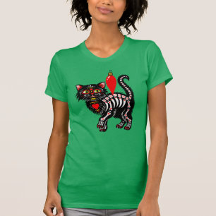 Dia De Los Christmas Kitty Niedlich T-Shirt