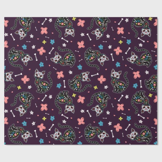 Dia de Los Gatos Geschenkpapier (Flach)