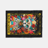 Dia De Los Meowtos Sugar Skull Cat Gift  Fleecedecke (Vorderseite (Horizontal))