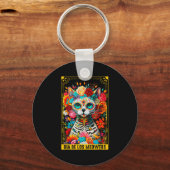 Dia De Los Meowtos Sugar Skull Cat Gift Schlüsselanhänger (Vorderseite)