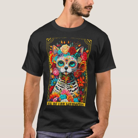 Dia De Los Meowtos Sugar Skull Cat Gift  T-Shirt (Vorderseite)
