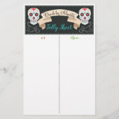 Dia De Los Muerto Bunco Game Tally Sheet (Rückseite)