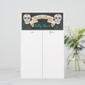 Dia De Los Muerto Bunco Game Tally Sheet (Stehend Vorderseite)