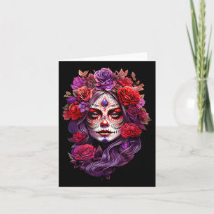 Dia de Los Muertos 2024 Sugar Skull Catrina Tag Karte
