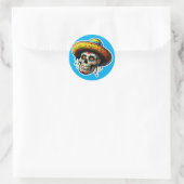 Dia de los Muertos 4 Runder Aufkleber (Tasche)