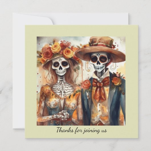 Dia de los Muertos Aquarellmärchen Einladung (Vorderseite)