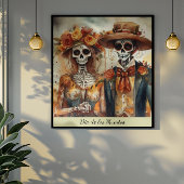 Dia de los Muertos Aquarellmärchen Poster