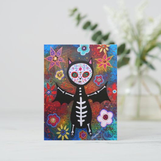 Dia de los Muertos Bat von den Gefangenen Postkarte (Stehend Vorderseite)