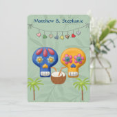 DIA DE LOS MUERTOS BEACH WEDD EINLADUNG (Stehend Vorderseite)