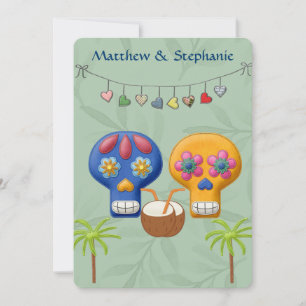 DIA DE LOS MUERTOS BEACH WEDD EINLADUNG