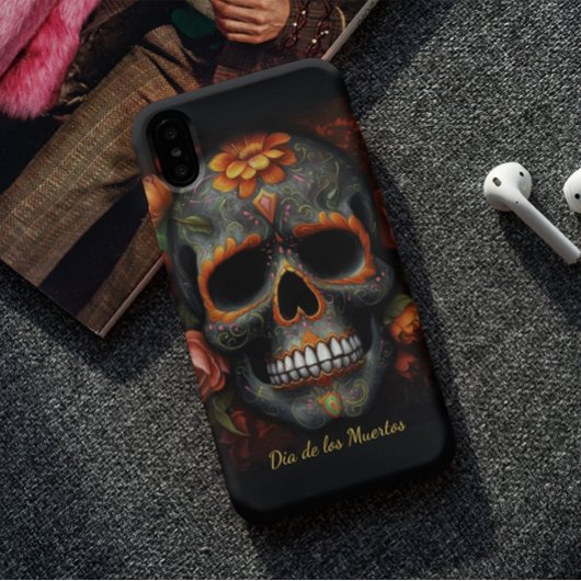 Dia de los Muertos bemalt Schädel anpassbar Case-Mate iPhone Hülle