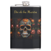 Dia de los Muertos bemalt Schädel anpassbar Flachmann (Vorderseite)