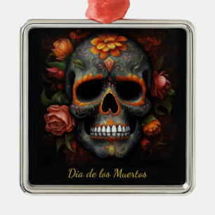 Dia de los Muertos bemalt Schädel anpassbar Ornament Aus Metall