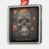 Dia de los Muertos bemalt Schädel anpassbar Ornament Aus Metall (Links)