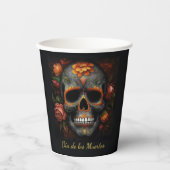 Dia de los Muertos bemalt Schädel, anpassbar Pappbecher (Vorderseite)