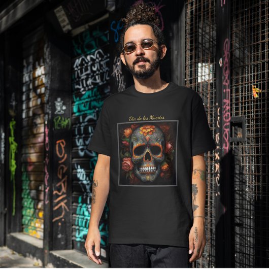 Dia de los Muertos bemalt Schädel Blume calavera T-Shirt