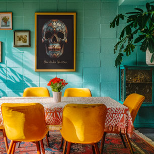 Dia de los Muertos bemalt Schädelkalavera Poster