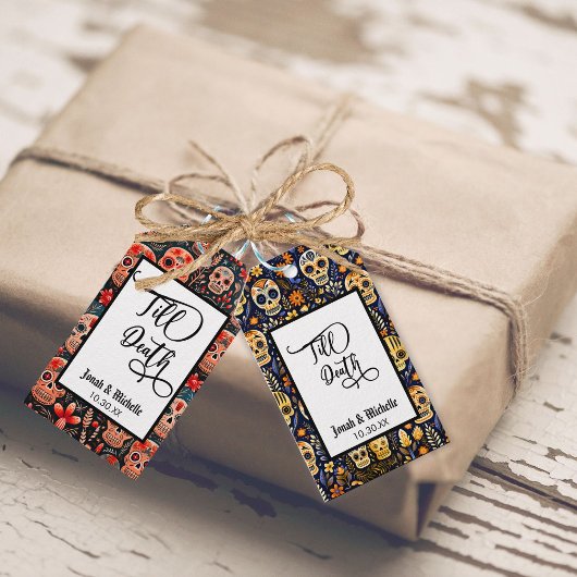 Día de los muertos Bis zum Tode Party oder Hochzei Geschenkanhänger