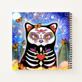 Dia De Los Muertos Black Cat Notizblock (Rückseite)