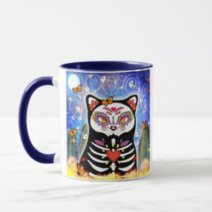 Dia De Los Muertos Black Cat Tasse