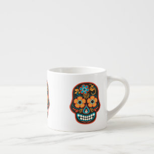 Dia de los Muertos Black Sugar Skull Espressotasse