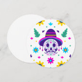 Dia de los muertos Blumenstrauß Einladung (Vorne/Hinten)