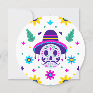 Dia de los muertos Blumenstrauß Einladung