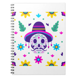 Dia de los muertos Blumenstrauß Notizblock