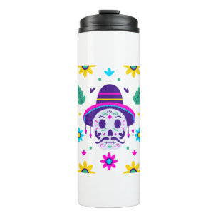 Dia de los muertos Blumenstrauß Thermosbecher