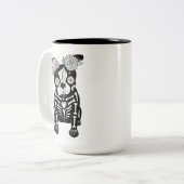 Dia de los Muertos Boston Terrier Frenchie Tasse (Vorderseite Links)
