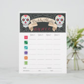 Dia De Los Muertos Bunco Game Score Card (Stehend Vorderseite)