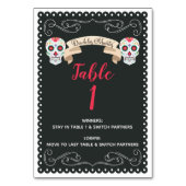 Dia De Los Muertos Bunco Game Table Card Tischnummer (Rückseite)